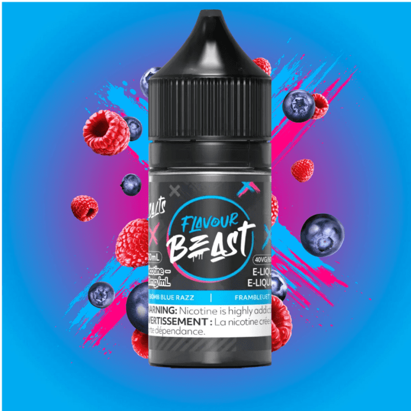 Bomb Blue Razz Salts by Flavour Beast E-Liquid 30ml / 20mg Vapexcape Vape and Bong Shop Regina Saskatchewan