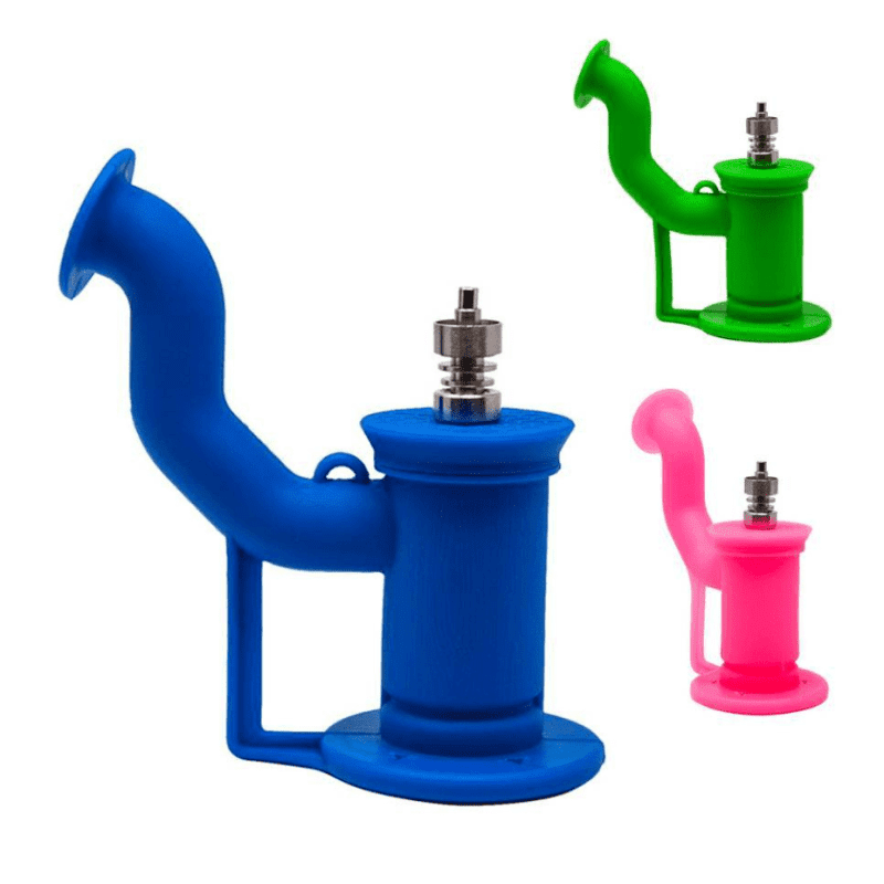 cannatonik silicone green bubbler with titanium nail and tool vapexcape vape and bong shop regina saskatchewan 31683007840319