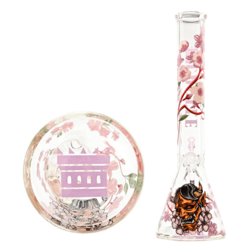 castle glass 9mm cherry blossom beaker bong 16 16 vapexcape vape and bong shop regina saskatchewan 31937553924159