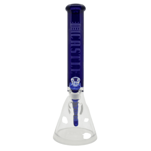 Castle Glassworks 7mm Colored Tube Beaker-16" Blue Vapexcape Vape and Bong Shop Regina Saskatchewan