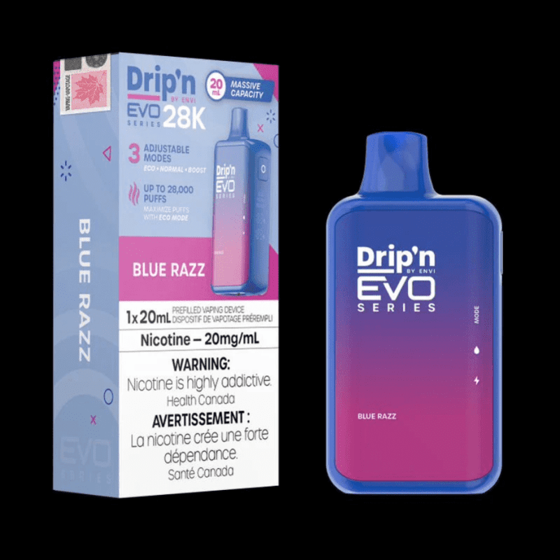 drip n by envi evo 28k disposable vape blue razz 28000 puffs 20mg vapexcape vape and bong shop regina saskatchewan 32014829191231