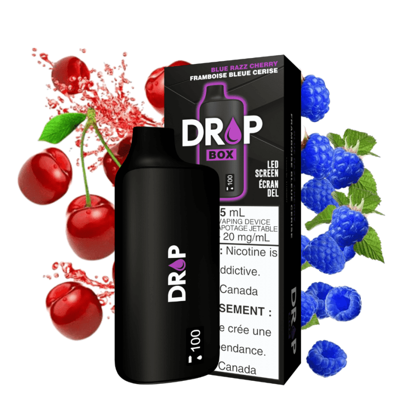 drop box 8500 disposable vape blue razz cherry 15ml 8500puffs vapexcape vape and bong shop regina saskatchewan 32533206073407