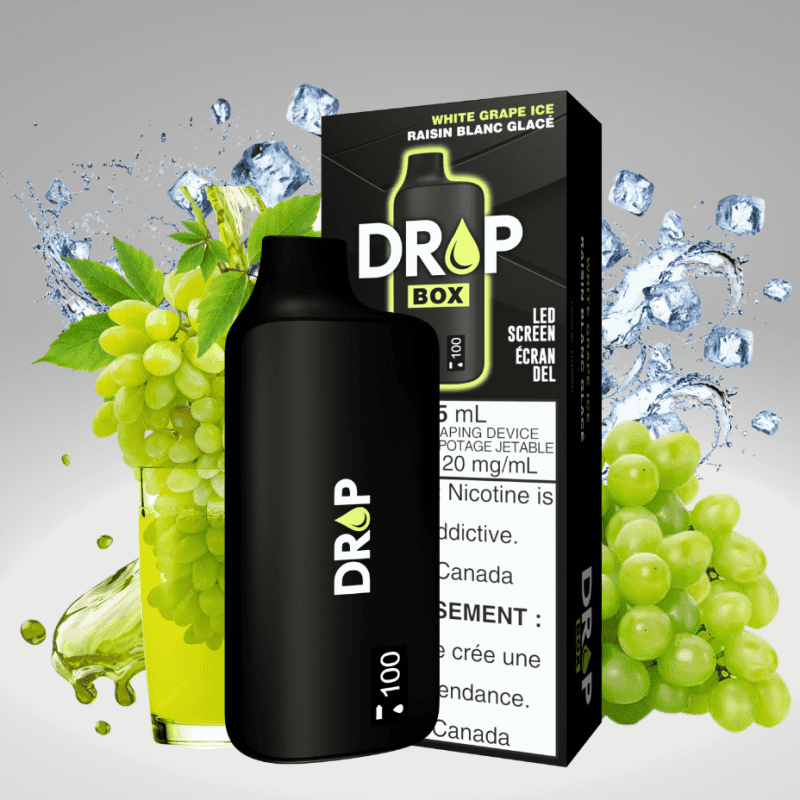 Drop Box 8500 Disposable Vape-White Grape Ice 15ml / 8500Puffs Vapexcape Vape and Bong Shop Regina Saskatchewan