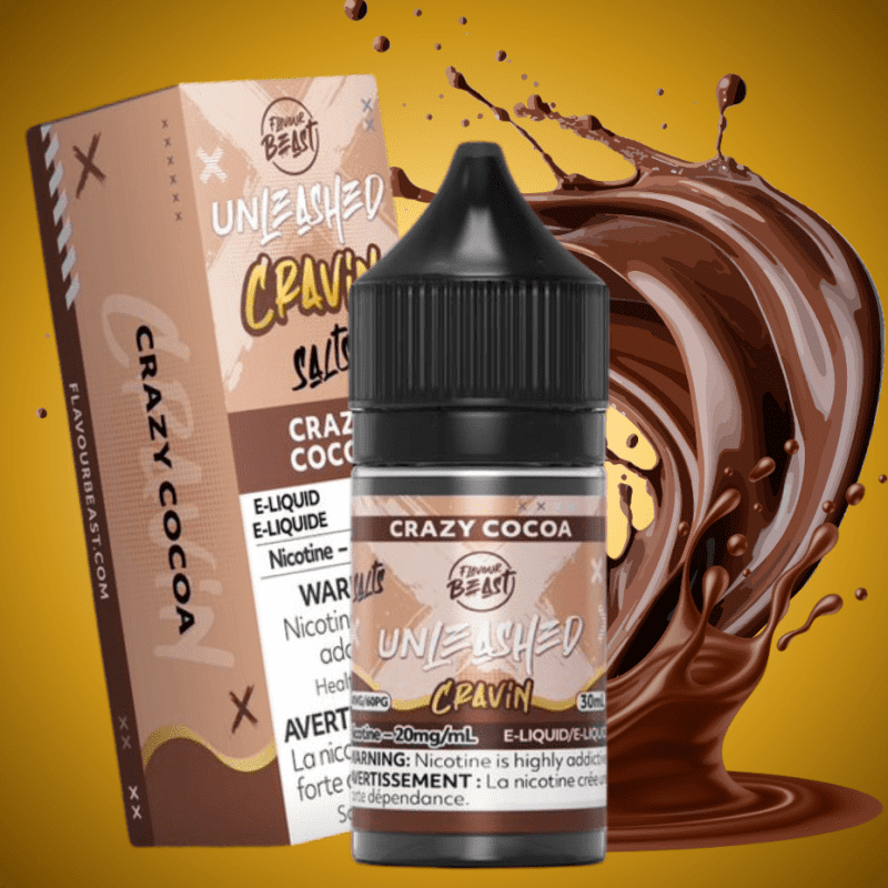 flavor beast unleashed cravin salts crazy cocoa 30ml 20mg vapexcape vape and bong shop regina saskatchewan 32435989872703