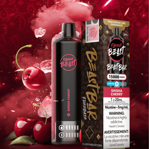 Flavour Beast Beast Bar 15k Disposable Vape-Shisha Cherry 3mg / 15000 Puffs Vapexcape Vape and Bong Shop Regina Saskatchewan