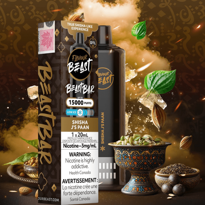 Flavour Beast Beast Bar 15k Disposable Vape-Shisha J's PAAN 3mg / 15000 Puffs Vapexcape Vape and Bong Shop Regina Saskatchewan