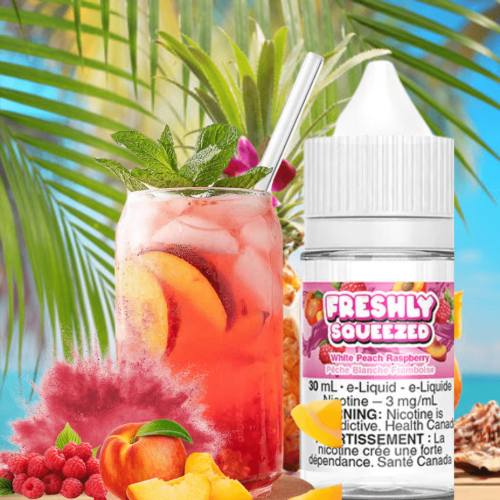 freshly squeezed salt white peach raspberry 30ml vapexcape vape and bong shop regina saskatchewan 31859107987519