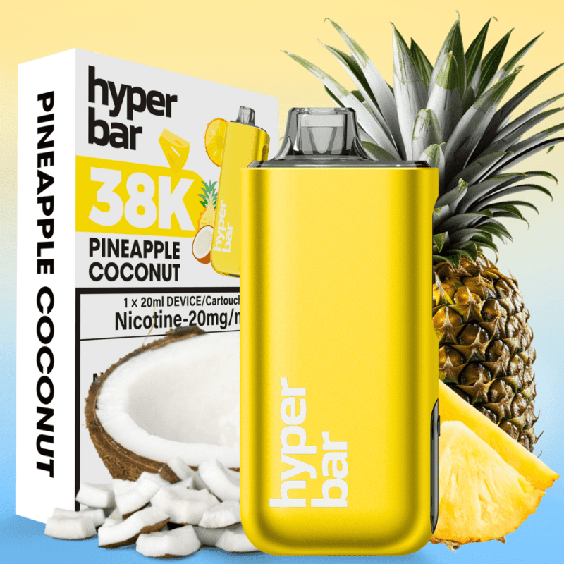 hyper bar be38000 disposable vape pineapple coconut 38000 puffs 20mg vapexcape vape and bong shop regina saskatchewan 32674490744895