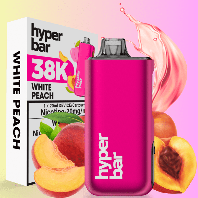 hyper bar be38000 disposable vape white peach 38000 puffs 20mg vapexcape vape and bong shop regina saskatchewan 32674477834303