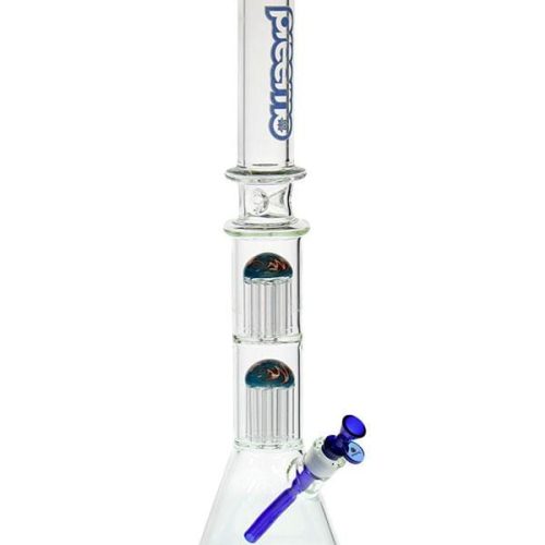 Preemo 9mm Double Tree Perc Beaker-22” Blue Vapexcape Vape and Bong Shop Regina Saskatchewan