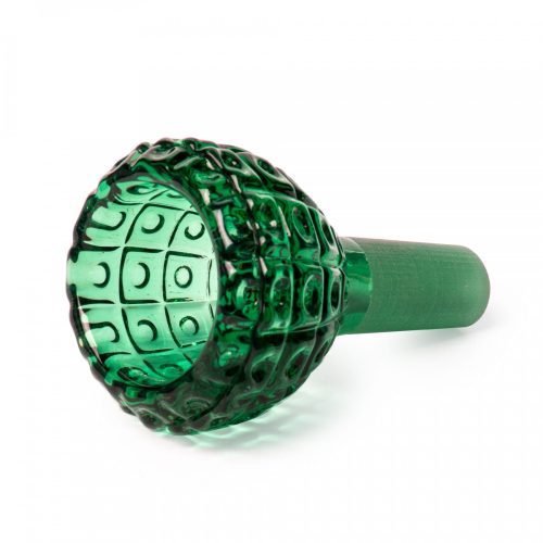 Red Eye Glass 14mm Dot Matrix Carved Bowl Pull-Out 14mm / Green Vapexcape Vape and Bong Shop Regina Saskatchewan