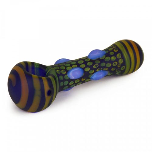 Red Eye Glass Frosted Colour Dots Hand Pipe-4.5