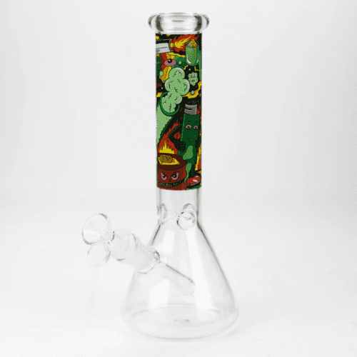 Retro Glass Cartoon Decal Beaker 10" Smoking Combo Vapexcape Vape and Bong Shop Regina Saskatchewan