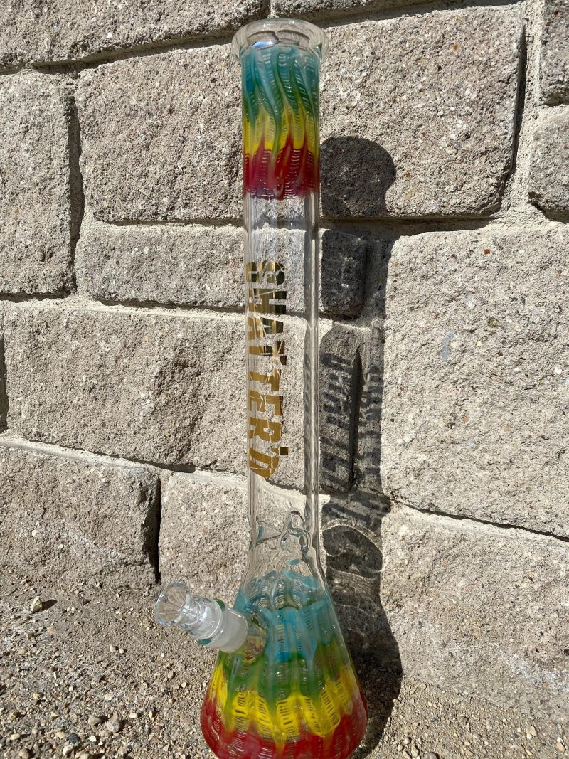 shatter d glassworks tropical beaker 18 18in 7mm vapexcape vape and bong shop regina saskatchewan 31255644635199