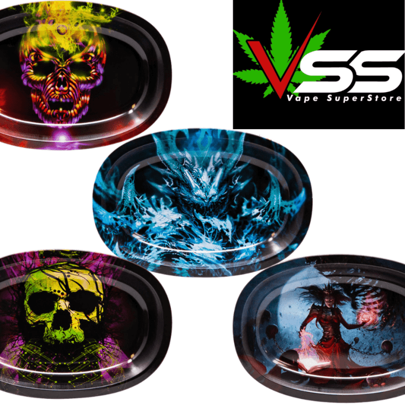 small oval rolling tray assorted designs vapexcape vape and bong shop regina saskatchewan 31256910692415