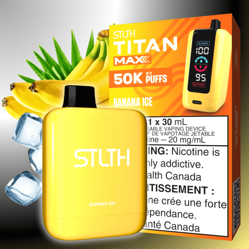 STLTH Titan Max 50k Disposable Vape-Banana Ice 50000 Puffs Vapexcape Vape and Bong Shop Regina Saskatchewan