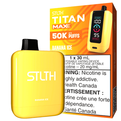 stlth titan max 50k disposable vape banana ice 50000 puffs vapexcape vape and bong shop regina saskatchewan 32587161174079