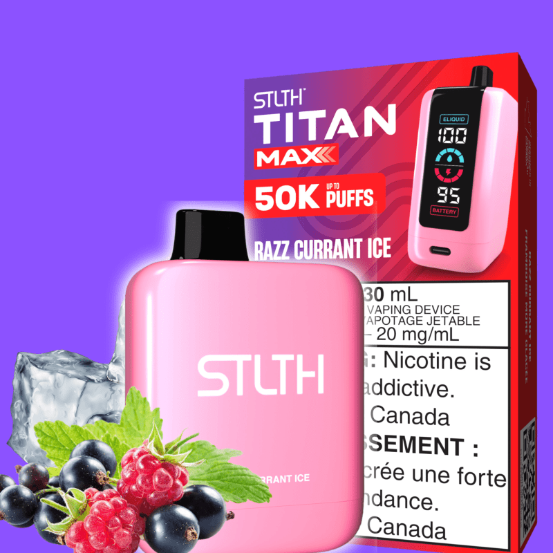 stlth titan max 50k disposable vape razz currant ice 50000 puffs vapexcape vape and bong shop regina saskatchewan 32659177242687