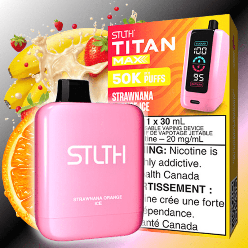 STLTH Titan Max 50k Disposable Vape-Strawnana Orange Ice 50000 Puffs Vapexcape Vape and Bong Shop Regina Saskatchewan