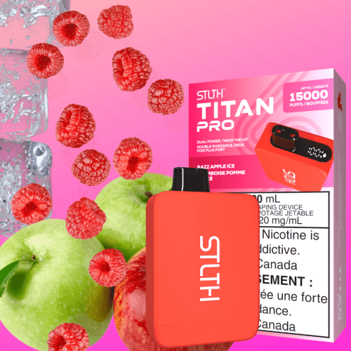 STLTH Titan Pro Disposable Vape - Razz Apple Ice 20mL / 20mg Vapexcape Vape and Bong Shop Regina Saskatchewan