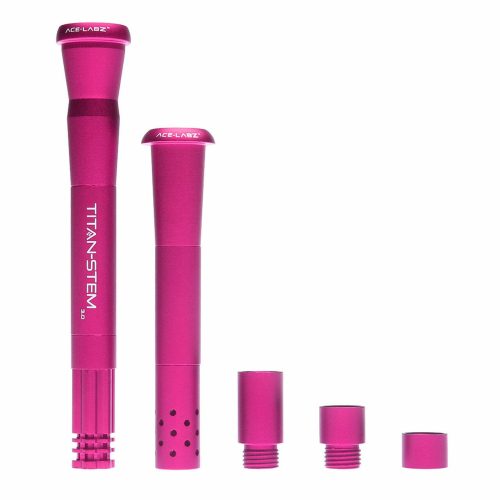 Titan-Stem 3.0 Adjustable Downstem by Ace Labz Pink Vapexcape Vape and Bong Shop Regina Saskatchewan