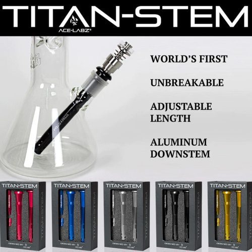 titan stem 3 0 adjustable downstem by ace labz vapexcape vape and bong shop regina saskatchewan 31255990796351