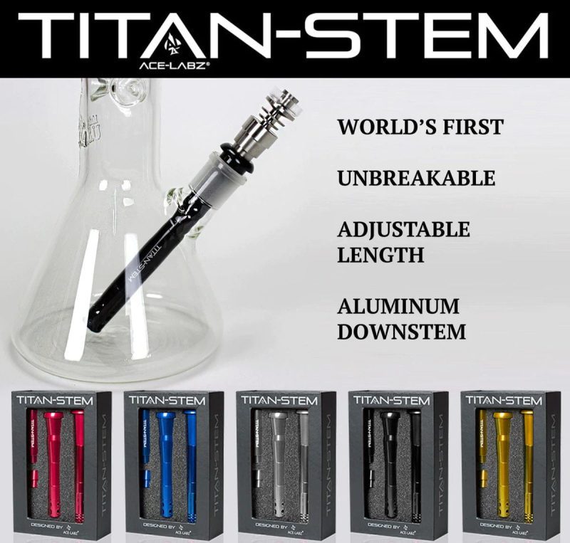 titan stem 3 0 adjustable downstem by ace labz vapexcape vape and bong shop regina saskatchewan 31255990796351