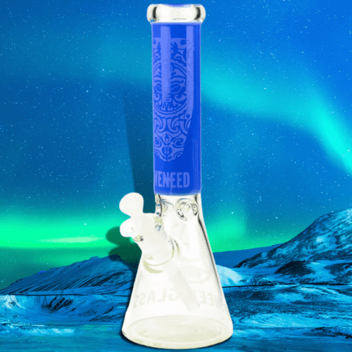 WENEED 7mm Sun God Beaker 14" Jade Blue Vapexcape Vape and Bong Shop Regina Saskatchewan